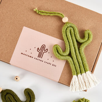 Make Your Own Mini Macrame Cactus Craft Kit In Meadow, 6 of 9