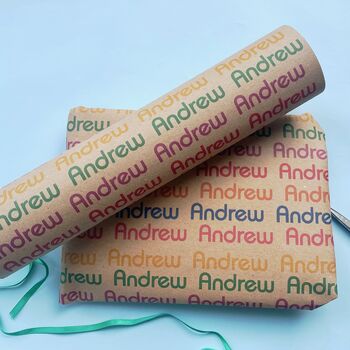 Retro 1980's Name Personalised Wrapping Paper, 7 of 7
