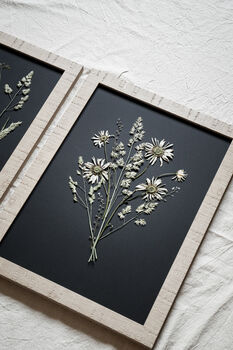 Golden Hour Botanical Wall Art – A3 Pressed Flowers In Sand Frame, 6 of 7