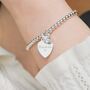 Sterling Silver Clasp Bracelet Personalised Mini Heart And Birthstone, thumbnail 4 of 12