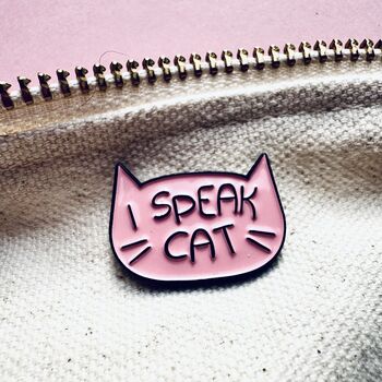 Enamel Pin, I Speak Cat Badge, 4 of 5