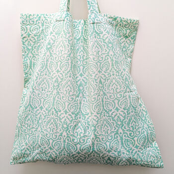 Large Colourful Block Print Tote Bags, Fair Trade Market Shoppers Handmade In India, 4 of 4
