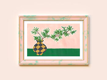 Green And Pink Still Life Plant Print, 3 of 12