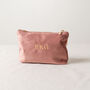 Embroidered Initials Personalised Velvet Pouch, thumbnail 3 of 4