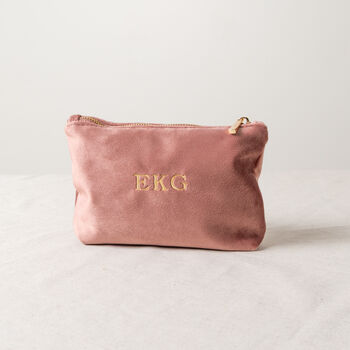 Embroidered Initials Personalised Velvet Pouch, 3 of 4