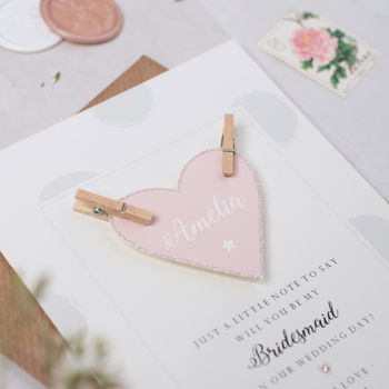Personalised 'Will You Be My Bridesmaid' Heart Card, 2 of 2