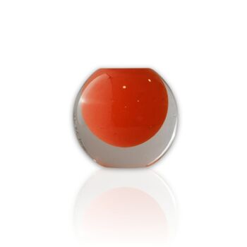 Murano Colored Glass Sphere Sculpture – Tangerine Core, 2 of 2