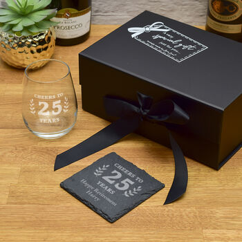 Gift Boxed Retirement Cheers Glass And Coaster Set, 4 of 4