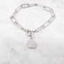 Silver Moonstone June Birthstone Paperclip Bracelet, thumbnail 1 of 3