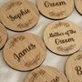 Personalised Floral Wooden Wedding Coasters Drink Mats, thumbnail 3 of 4