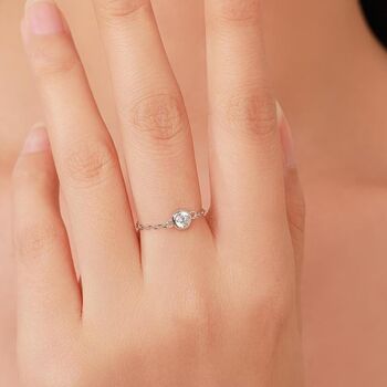 Delicate Sterling Silver Sparkly Cz Soft Ring, 2 of 12