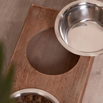 Personalised Wooden Dog Bowls Feeding Station, 7 of 8