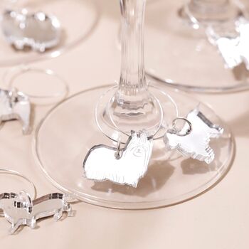 Set Of Six Dog Wine Glass Charms, 2 of 12