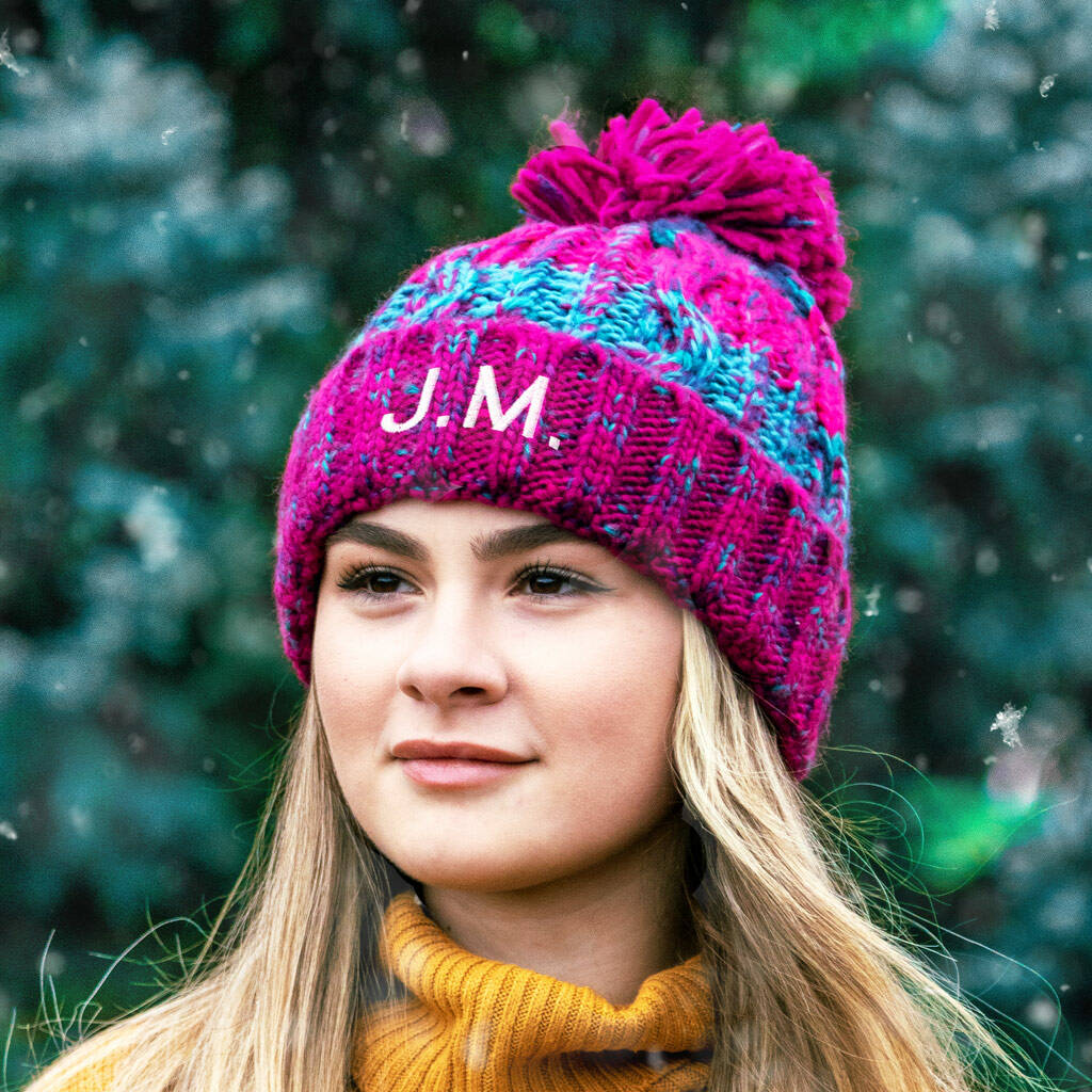 Personalised Winter Adult's Pom Pom Hat, 1 of 7