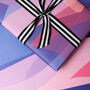 Luxury Stained Glass Wrapping Paper | Blues And Pinks, thumbnail 2 of 5