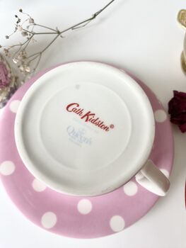 Cath Kidston Cup And Saucer Pink Spotted, 4 of 4