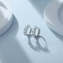 Cz Huggie Hoop Earrings In Sterling Silver, thumbnail 6 of 11