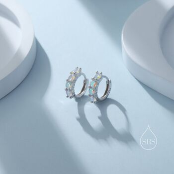 Cz Huggie Hoop Earrings In Sterling Silver, 6 of 11