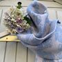 Women's Floral Cashmere Scarf Lavender, thumbnail 6 of 6