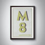 M8 Manchester Typography Postcode Print, thumbnail 5 of 8
