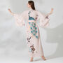 Silk Kimono Dressing Gown Royal Peacock | Pink, thumbnail 1 of 9