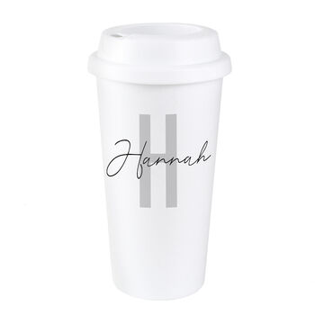 Personalised Initial And Name Double Walled Travel Mug, 4 of 4