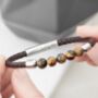 Personalised Mens Woven Tiger's Eye Bracelet, thumbnail 1 of 6