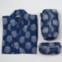 Fan Flower Pattern Indigo Cotton Wash Bag, thumbnail 10 of 10