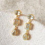 Rainbow Moonstone 18 K Gold And Silver Drop Earrings, thumbnail 11 of 12