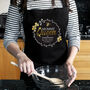 Personalised Queen Bee Black 100% Cotton Chef's Apron, thumbnail 4 of 5