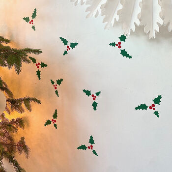 Holly And Berry Christmas Door/Wall Stickers, 3 of 8