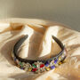 Muticoloured Floral Diamante Velvet Headband, thumbnail 1 of 4