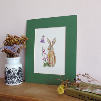 Hare And Bell Heather A5 Giclee Fine Art Print, 5 of 11