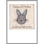 Personalised Bunny Rabbit Birthday Card For Him Or Her, thumbnail 3 of 12