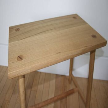 Handmade Solid Oak Table With Braced Legs, 6 of 12