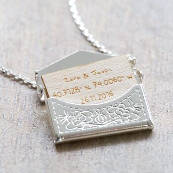 Personalised Envelope Locket Necklace With Hidden Charm, 6 of 10