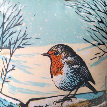Christmas Robin Winter Bird Decorative Cushion, 5 of 6