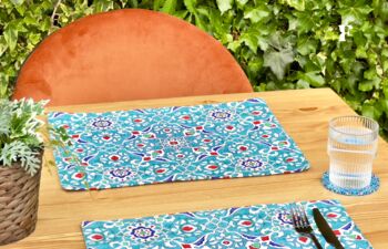 Mediterranean Pattern Placemat And Coaster Set, 10 of 11
