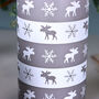 G Decor Nordhavn Grey Reindeer Pillar Candle Nordic Winter Lodge Décor In Small Or Large Size, thumbnail 4 of 5