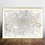 Limited Edition London Screen Print In White And Gold, thumbnail 3 of 4