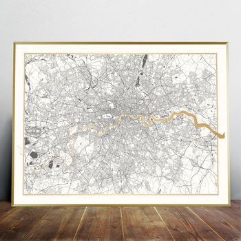 Limited Edition London Screen Print In White And Gold, 3 of 4