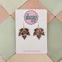 Maple Leaf Glitter Earrings, thumbnail 1 of 4
