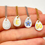 Personalised Necklace Double Sided With Forgetmenot And Letters, thumbnail 1 of 10