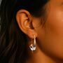 Flared Ribbon Sterling Silver Hoop Earrings, thumbnail 2 of 6