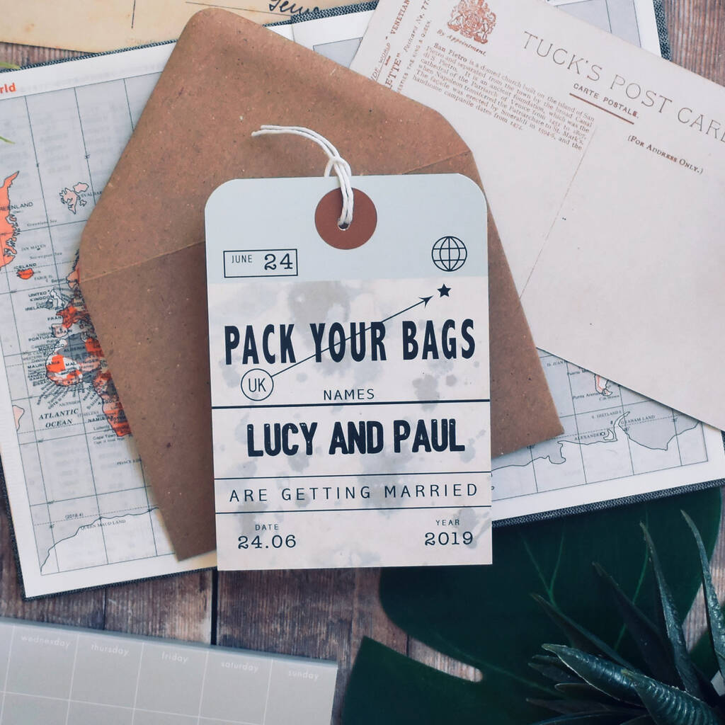 Save The Date Luggage Tag By Paper and Inc | notonthehighstreet.com