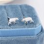 Extra Tiny Baby Tapir Stud Earrings In Sterling Silver, thumbnail 1 of 12