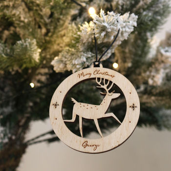 Personalised Reindeer Christmas Bauble, 3 of 5