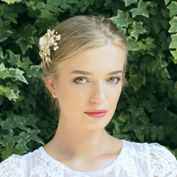 Silver, Gold Or Rose Gold Plated Floral Bridal Clip, 6 of 12