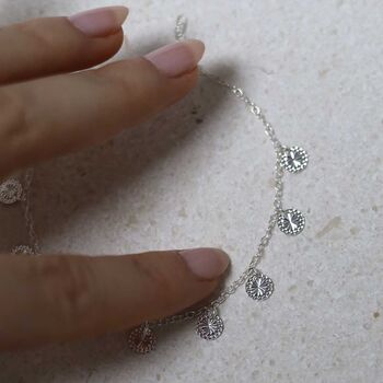 Sterling Silver Diamond Disc Bracelet, 9 of 10