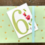 Mini Cross Stitch 6th Birthday Card, thumbnail 4 of 5